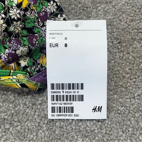 NWT H&M Multicolor Floral Bikini Top size 8 - Picture 3 of 3